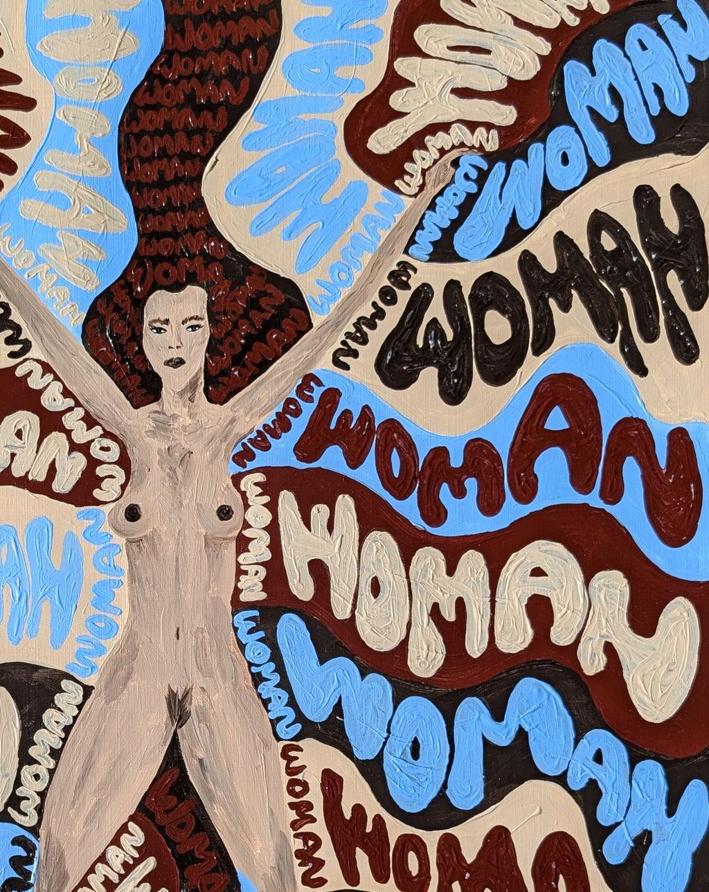 Woman Blue – detalje af figurativt maleri
